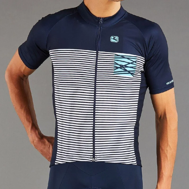 Giordana Vero Pro Moda Mare Cycling  Jersey - Navy- Acqua Eco-Friendly Jersey Tee