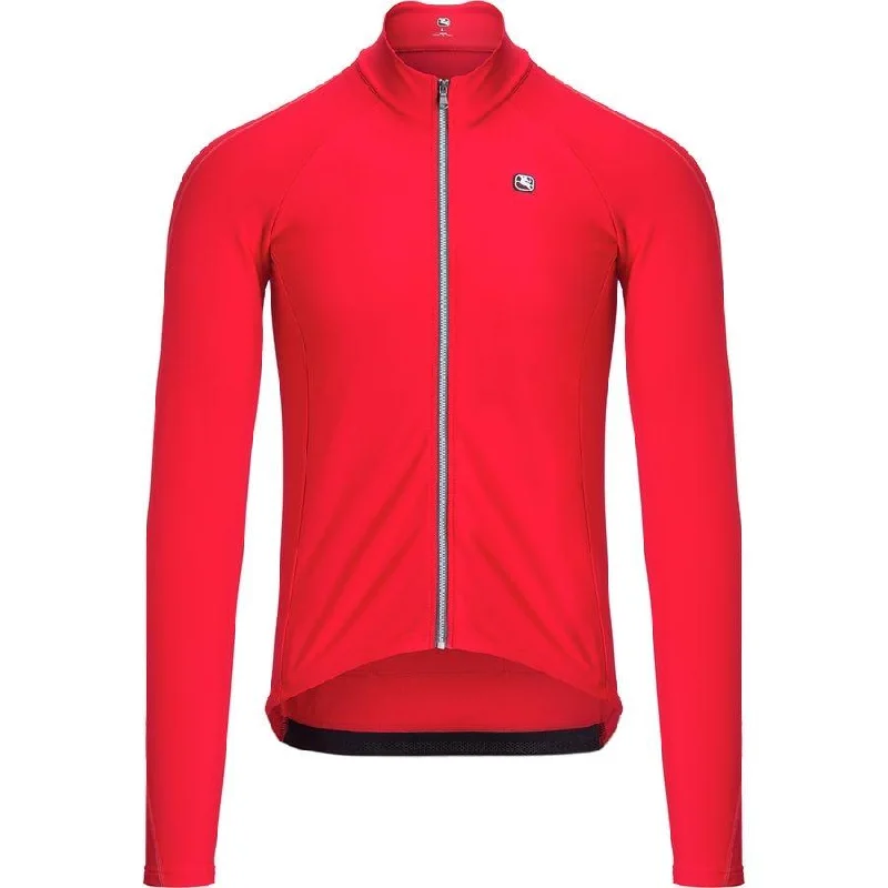 Giordana FUSION Long Sleeve Jersey - Red Geometric Jersey Top