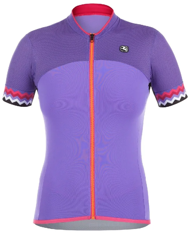 Giordana Women's Lungo Short Sleeve Jersey - Purple Branded Jersey Tee