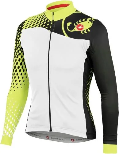 Castelli Sfida Winter Cycling Jersey - White Black Gold Jersey Tee