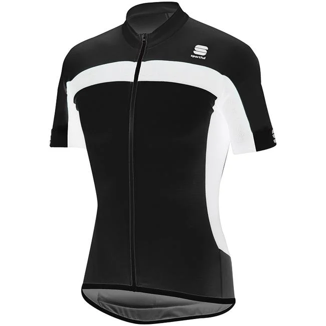 Sportful Pista Cycling Jersey - Black White High-End Jersey Tee