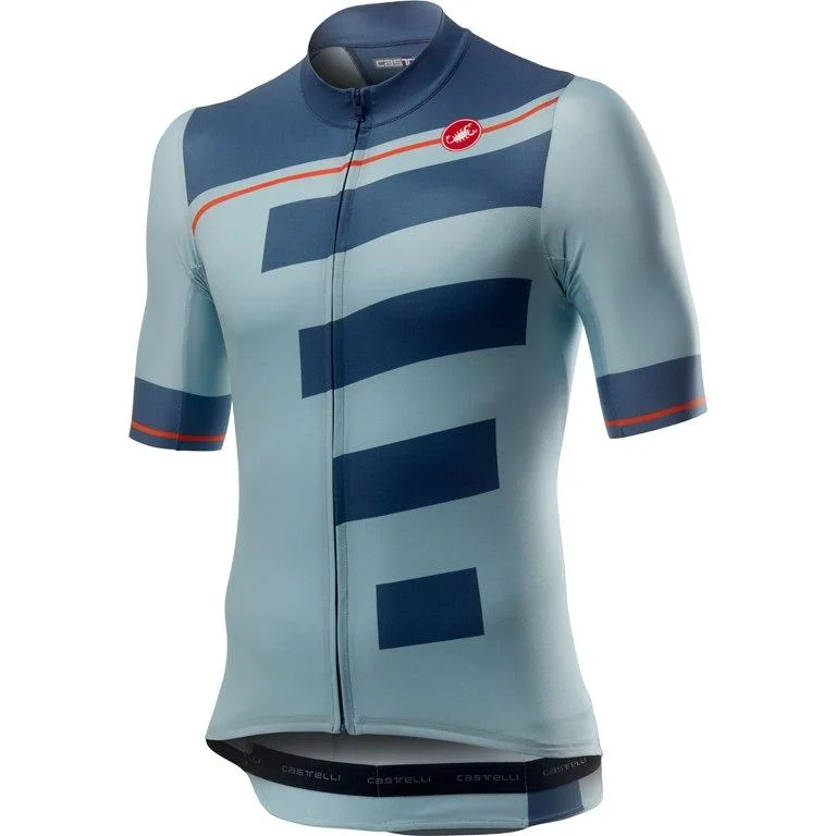 Castelli Trofeo Jersey - Sky Blue Silver Jersey Tee