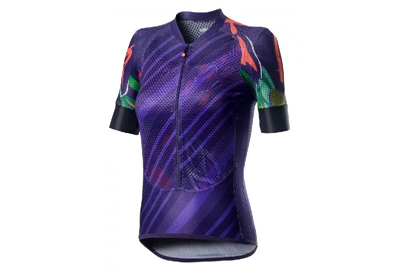 Castelli Women's Climbers W Jersey - Purple Striped Jersey Top