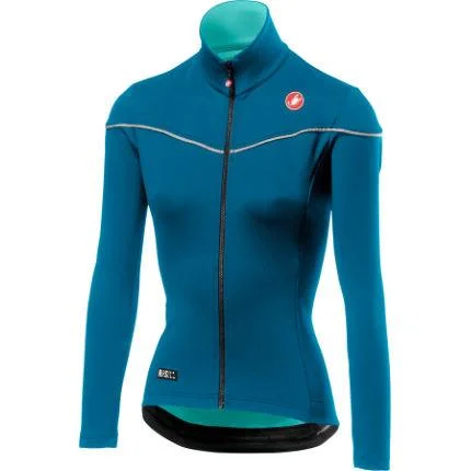 Castelli Women's Nelmezzo RoS W Jersey - Blue Polo Neck Jersey Top