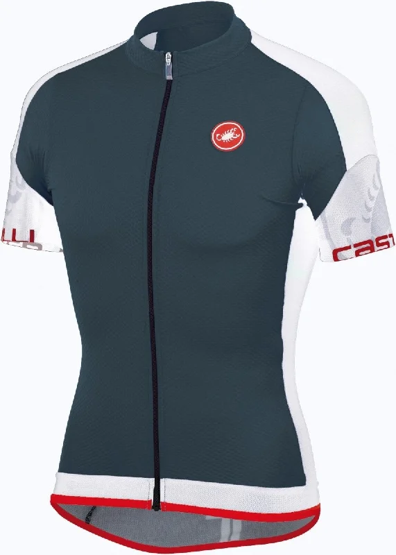 Castelli Entrata FZ Jersey - Turbulence-White Festive Jersey Tee