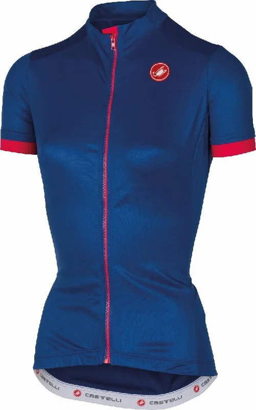 Castelli Women's Anima 2 Jersey FZ - Blue Soft Jersey Shirt