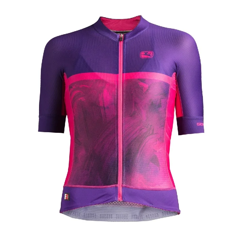 Giordana Women's Moda FR-C PRO Fresco Short Sleeve Jersey - Purple High Neck Jersey Shirt