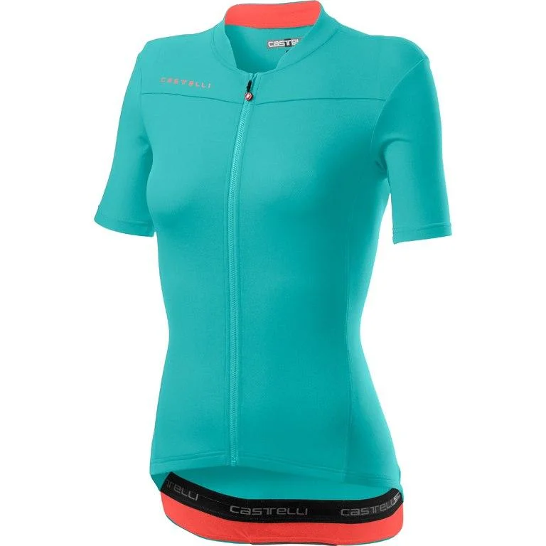 Castelli Women's Anima 3 W. Jersey - Turquoise/Brilliant Pink Vintage Jersey Tee