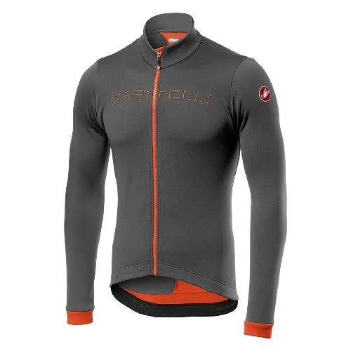 Castelli Fondo FZ Jersey - Grey- Orange Party Jersey Tee