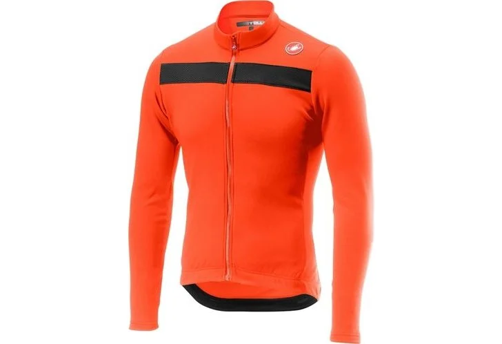 Castelli Puro 3 Jersey FZ - Orange Emerald Green Jersey Tee