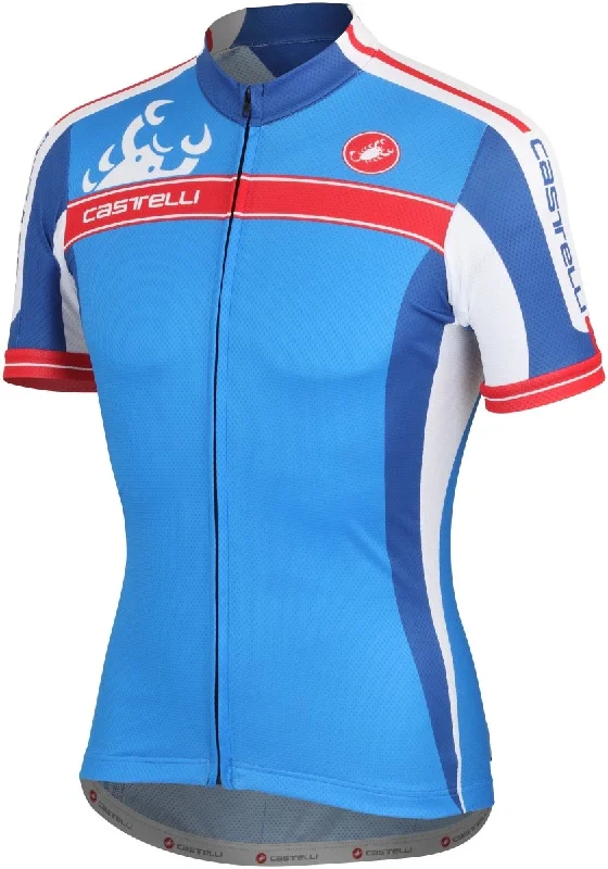 Castelli Autentica Jersey Full Zip Drive Blue Chic Jersey Tee