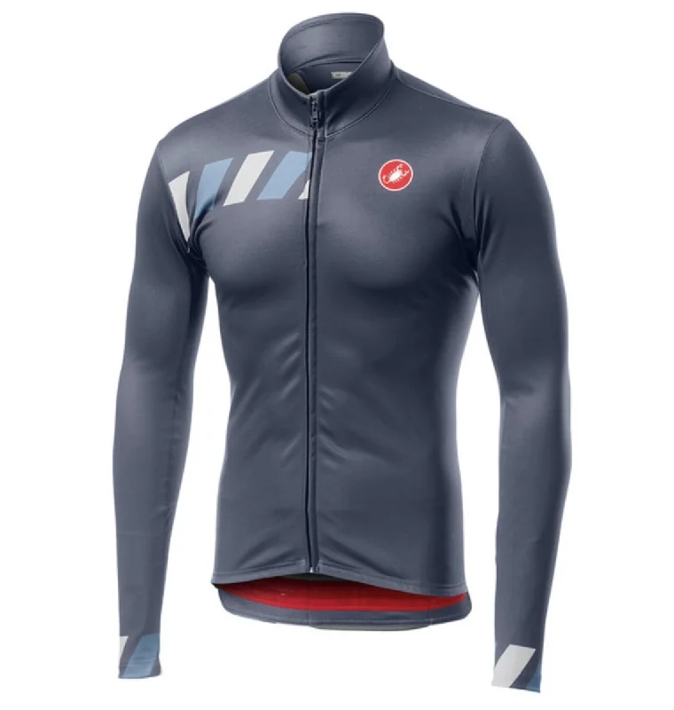 Castelli Pisa Jersey FZ - Blue Ash Gray Jersey Tee