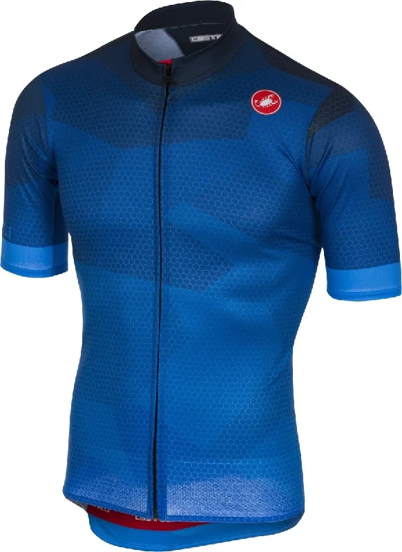 Castelli Flusso FZ Short Sleeve Jersey - Surf Blue Business Jersey Tee