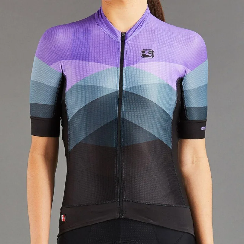 Giordana Women's FR-C Pro Moda Dolomoti Cycling Jersey - Purple Round Neck Jersey Tee