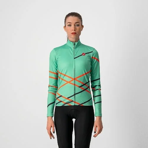 Castelli Women's Diagonal Jersey - Green Retro Jersey Tee