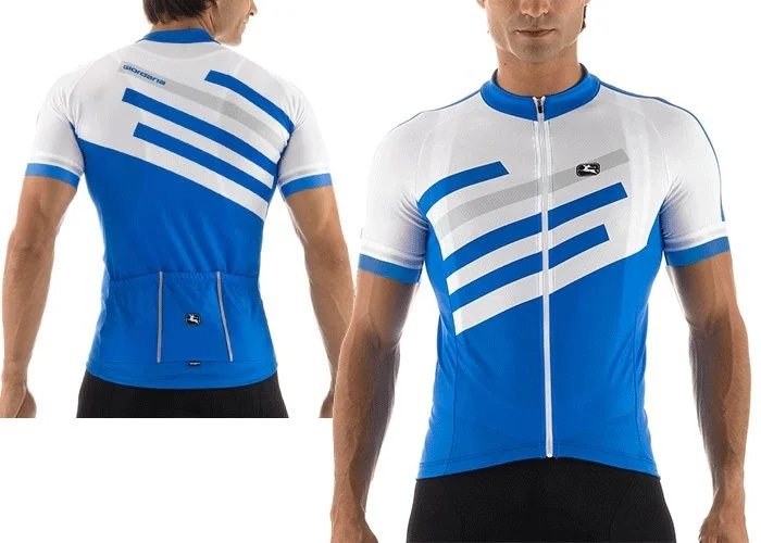 Giordana SilverLine Short Sleeve Jersey Light Blue Burgundy Jersey Tee