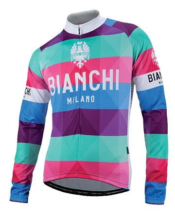 Bianchi Milano Leggenda Long Sleeve Jerseys - Arlequin Boat Neck Jersey Shirt