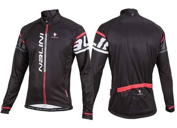 Nalini Logo Ti Long Sleeve Jersey - Black-Red Striped Jersey Top