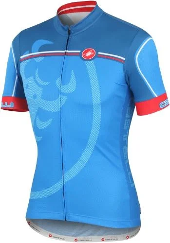 Castelli Velocissimo Giro Jersey FZ Blue-Red Handmade Jersey Tee