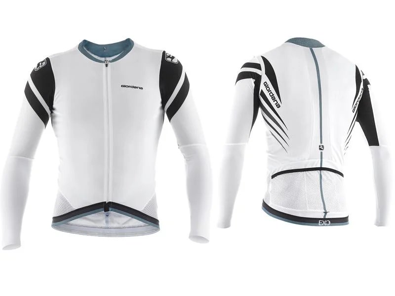 Giordana EXO Long Sleeve Cycling Jersey White Ti Off Shoulder Jersey Top