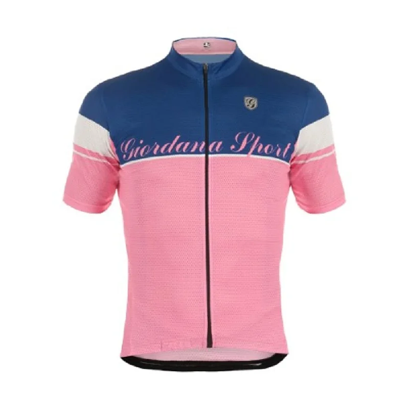 Giordana Sport Elite Short Sleeve Jersey - Blue-Pink Limited Edition Jersey Tee