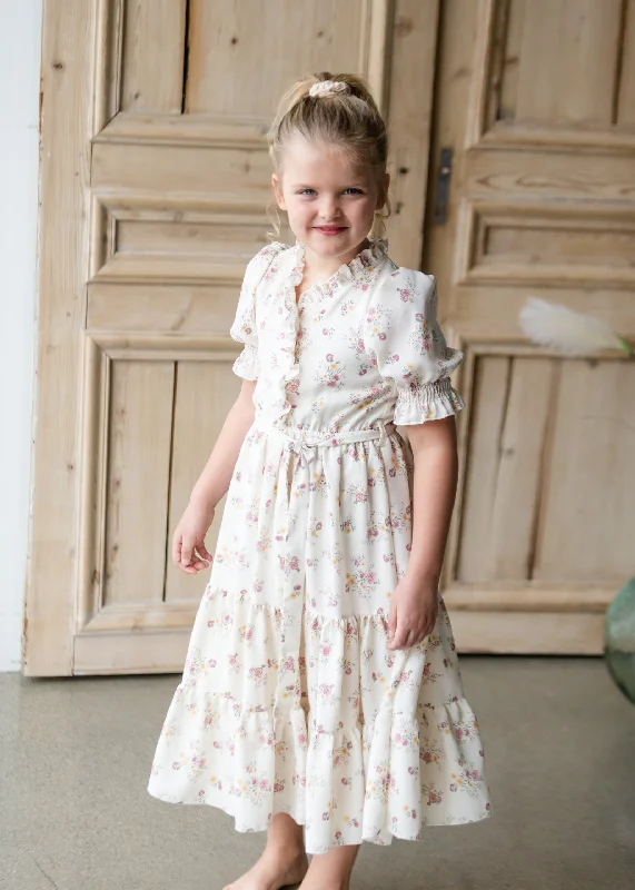 Girls Dainty Floral Tiered Dress - FINAL SALE Casual Short Summer