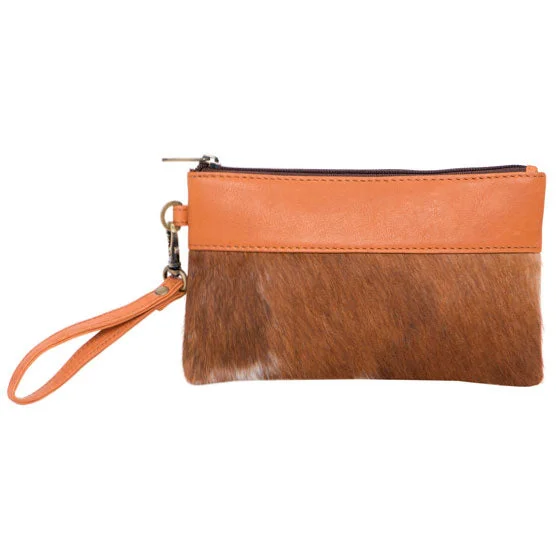 Wales Clutch - Jersey Hairon & Tan Leather Turtle Neck Jersey Shirt
