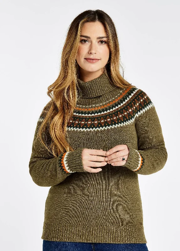 Riverdale Knitted Sweater - Dusky Green Cotton Fabric Linen Fabric Terry Fabric