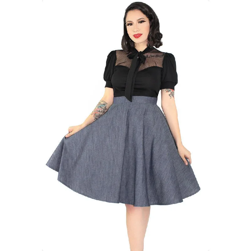 Hemet Circle Skirt in Denim cashmere skirt plush