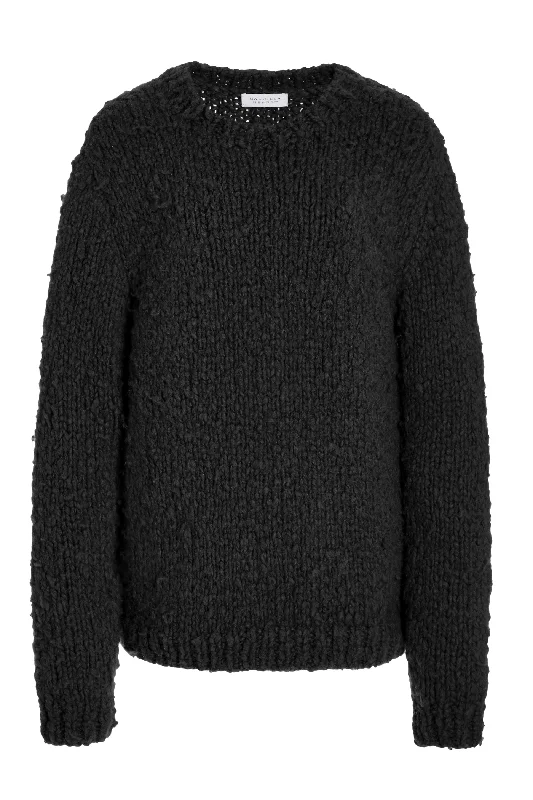 Lawrence Knit Sweater in Black Welfat Cashmere Machine Wash Dry Clean Hand Wash