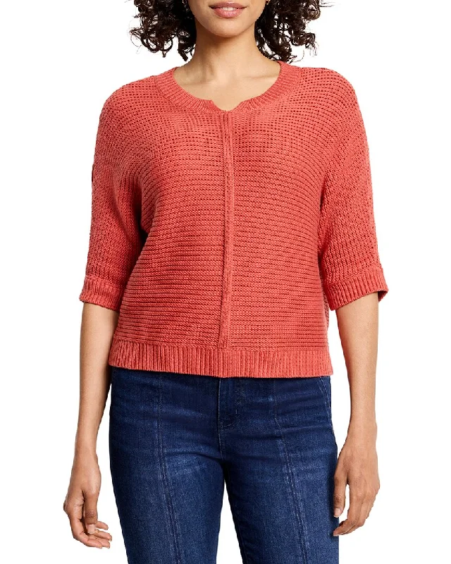NIC & ZOE Easy Texture Sweater Hooded Caped Shawl Collar