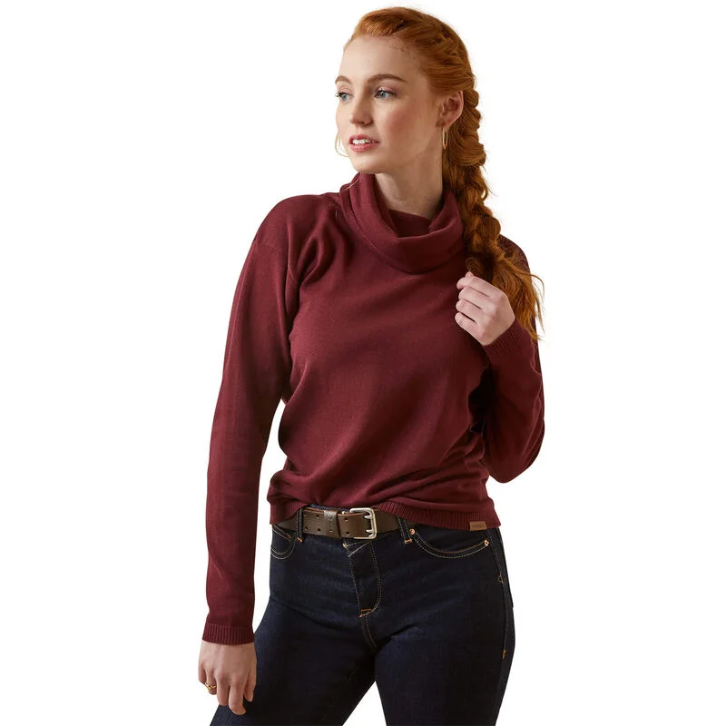 Lexi Sweater - Tawny Port Polka Dot Checkered Tartan