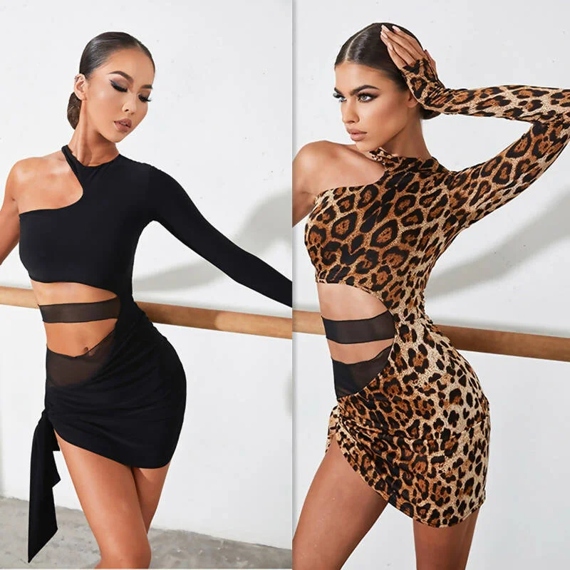 Waistline Wildness Dress | Black/Animal Print | 2240 Tunics Chinos classic