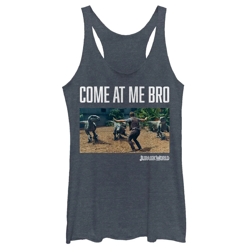 Women's Jurassic World Grady Come at Me Racerback Tank Top v-neck tank top
