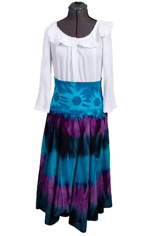 Scully Womens Blue 100% Cotton Tie Dye Skirt linen skirt relaxed
