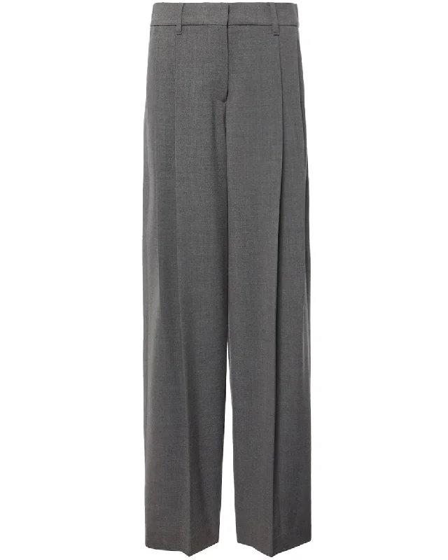 Medium Grey Wide Leg Trouser Trousers Trousers Formal