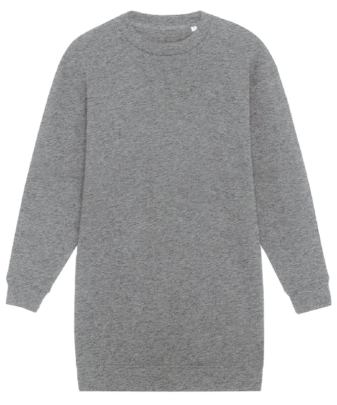 Mid Heather Grey - Stella Kicker women's crew neck oversized dress (STDW161) Tunics Modern contemporary