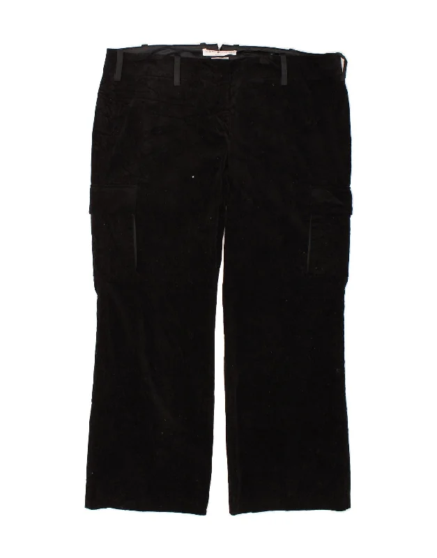 TOMMY HILFIGER Womens Stretch Cargo Trousers US 18 2XL W40 L31 Black Trousers Satin Smooth