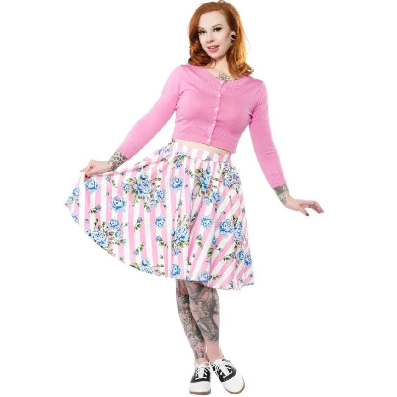 Sourpuss Carousel Roses Sweets Swing Skirt a-line skirt cut