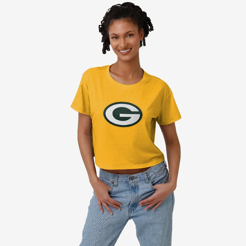 Green Bay Packers Womens Alternate Team Color Crop Top Cozy Warm Stylish