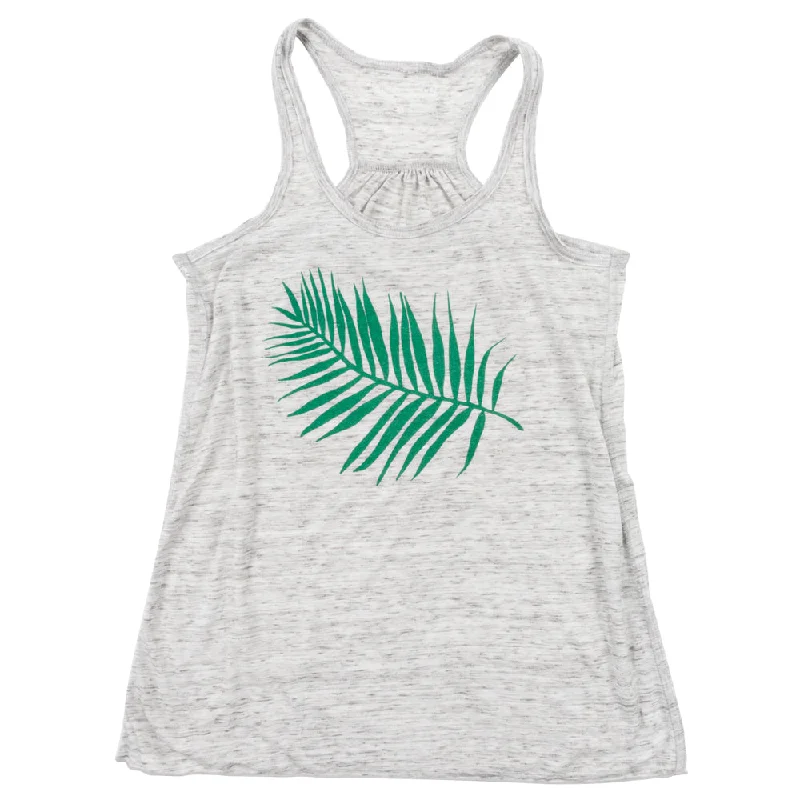 Palm Leaf Ladies Flowy Tank bronze tank top