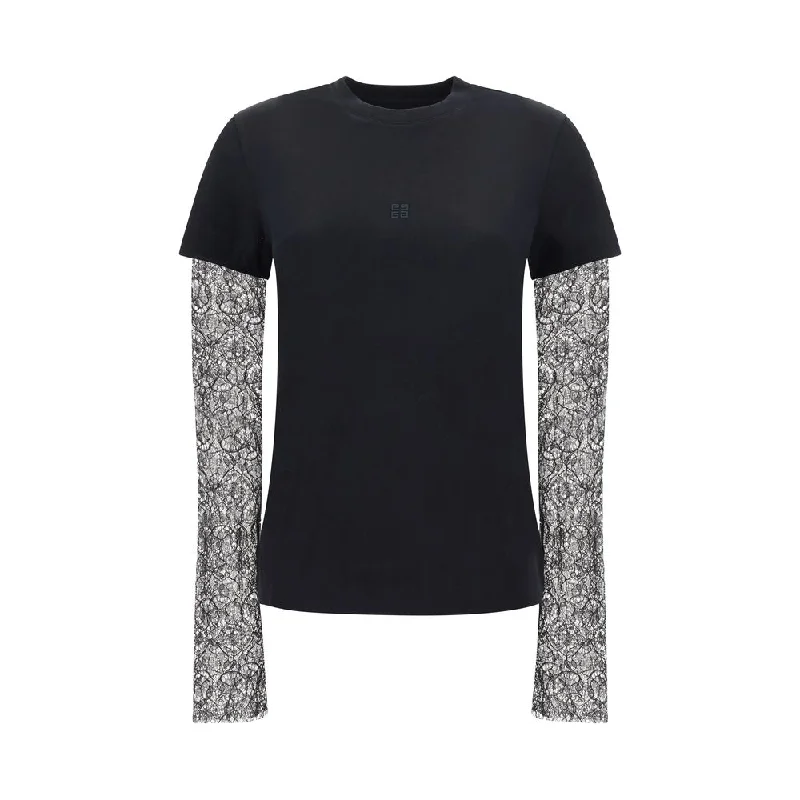 Givenchy Long Sleeve Jersey V Neck Jersey Blouse