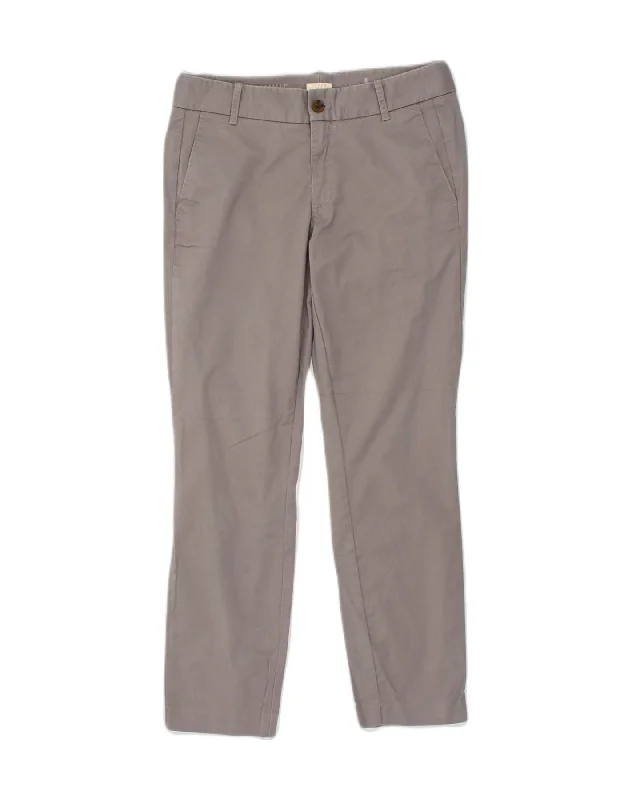 J. CREW Womens Frankie Slim Chino Trousers US 4 Small W30 L27 Grey Cotton Trousers chic elegant