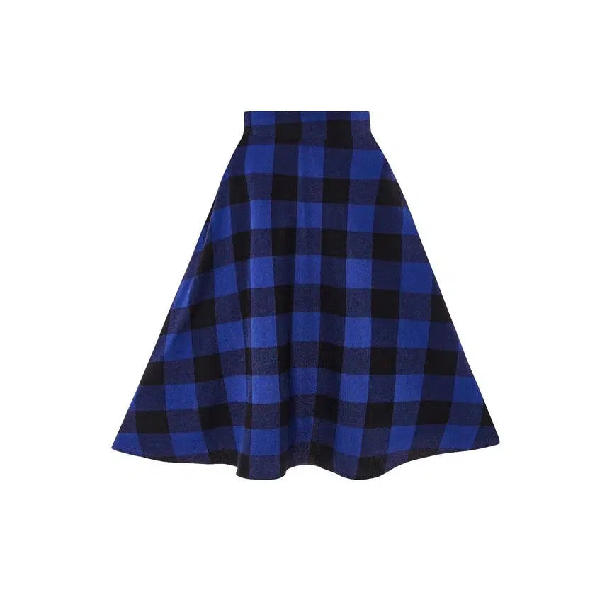 Dolly & Dotty Carolyn Box Pleat Check Skirt corduroy skirt cozy