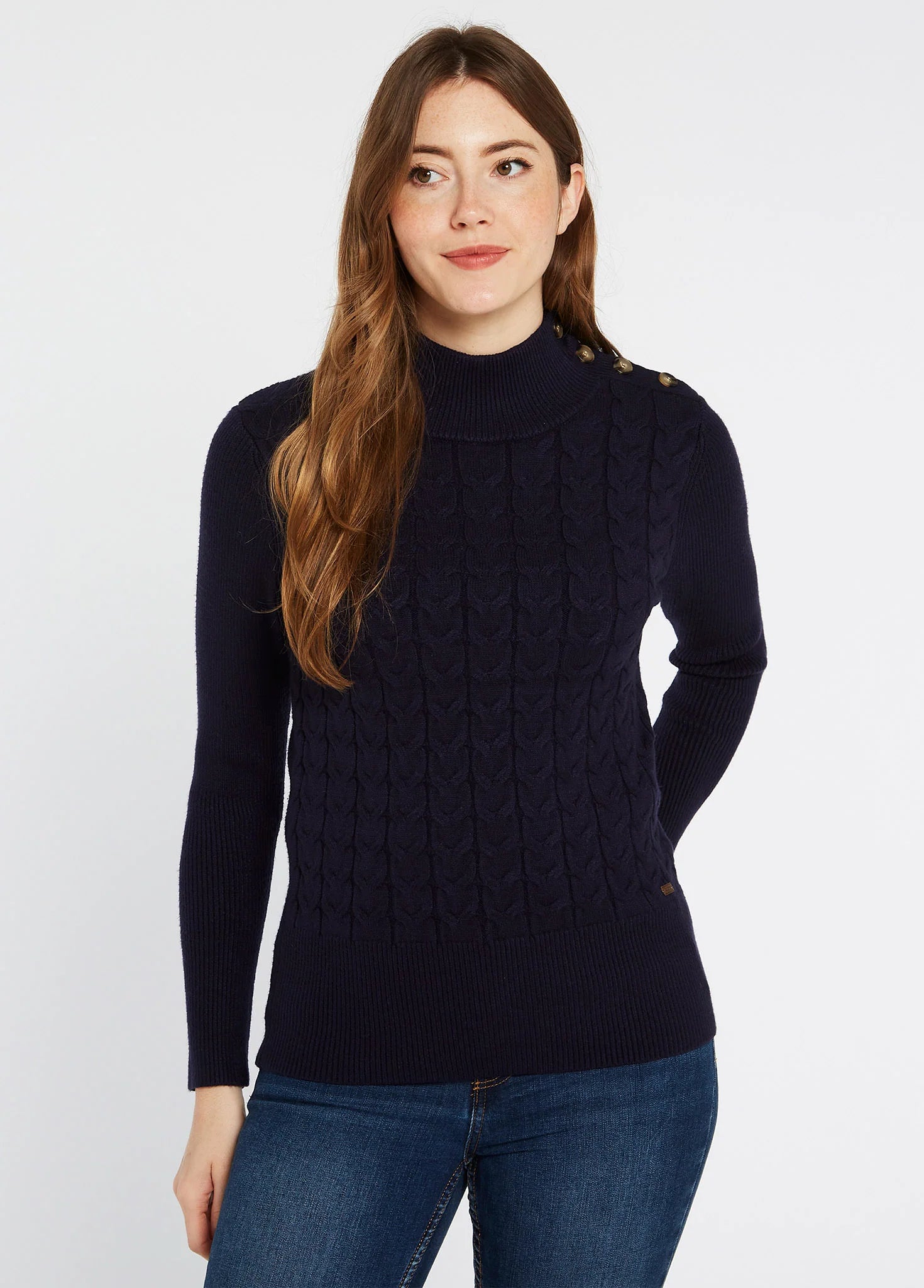 Claremont Sweater - Navy Solid Print Embellished