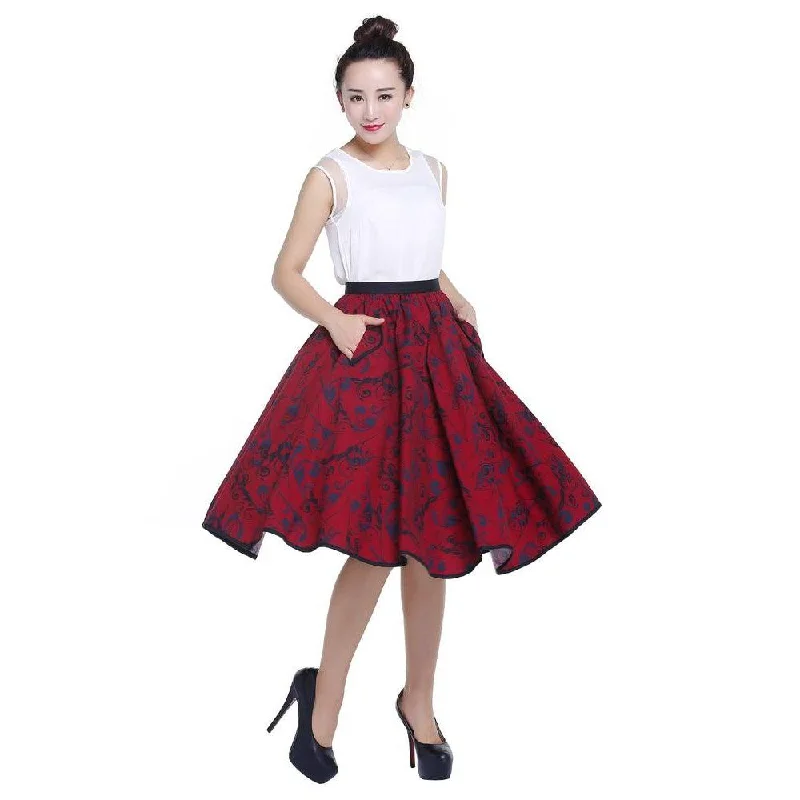 Twyla Twirl Skirt in Red wool skirt warm