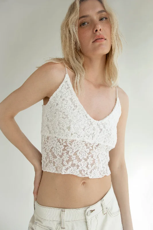 CROPPED LACE TANK TOP summer tank top