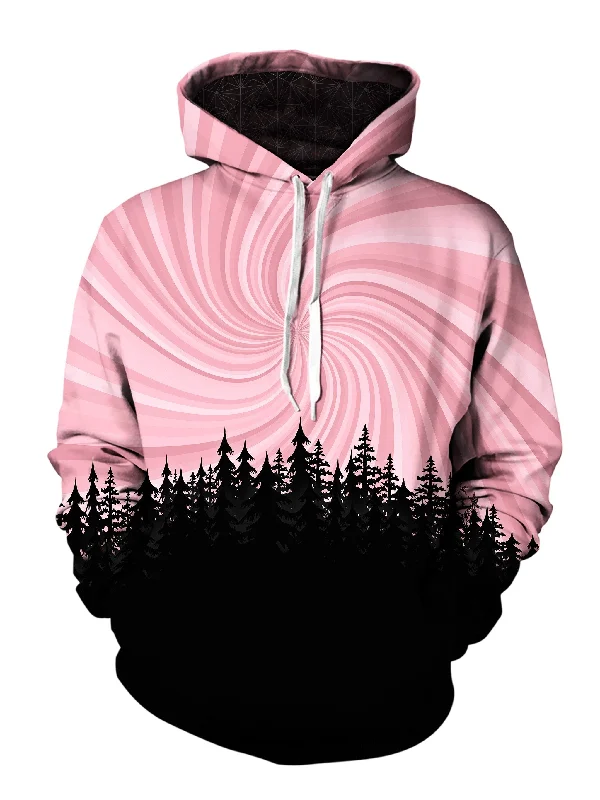 Pink Vortex Treeline Pullover Hoodie Hoodie with Mock Neck Collared Structured