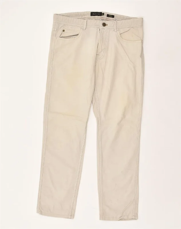 MASSIMO DUTTI Womens Straight Casual Trousers EU 40 Medium W32 L27 Grey Trousers versatile functional