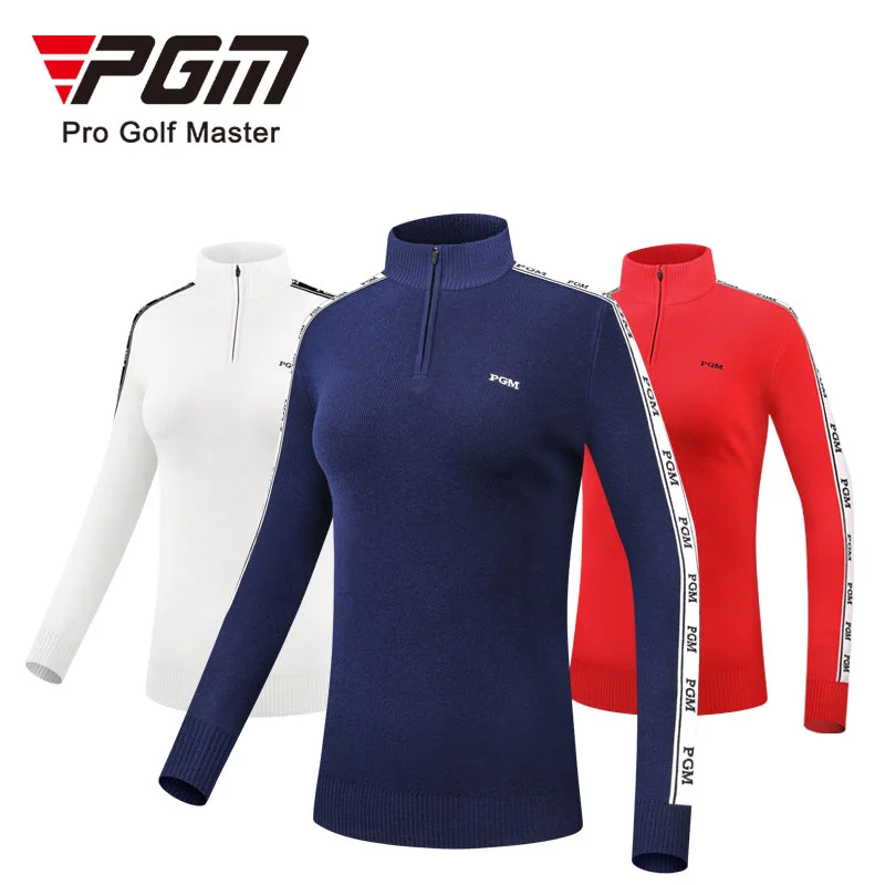 PGM YF425 stand-up neck long sleeve golf sweater keep warm 1/4 zip plain golf sweater Satin Blend Silk Blend Wool Blend
